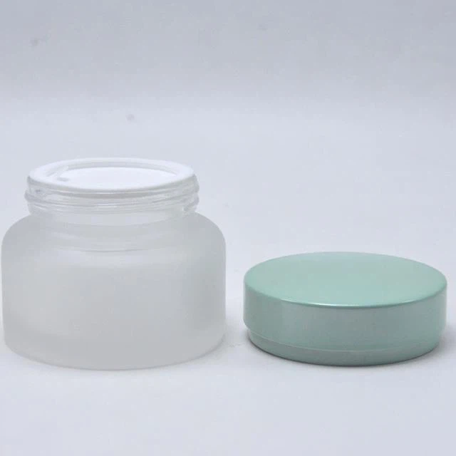 Frosted Glass Cream Jar